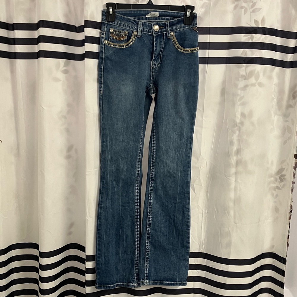 Meet Me Bell Bottom Blue Jeans Size 1